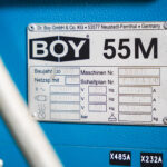 Plastima Used Machinery - Injection Moulding Machine Dr BOY 55M 55 ton 2007 Type Serie nr Brand Plate