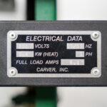 Platima Used Machinery - Plastic Research and Development Machine R&D Lab Laboratory Carver 3393-682 Press 1994 Data Plate