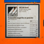 Plastima Used Machinery - Motan Colortronic Dry Air Generator MDC 800 - Type Serie nr Brand Plate