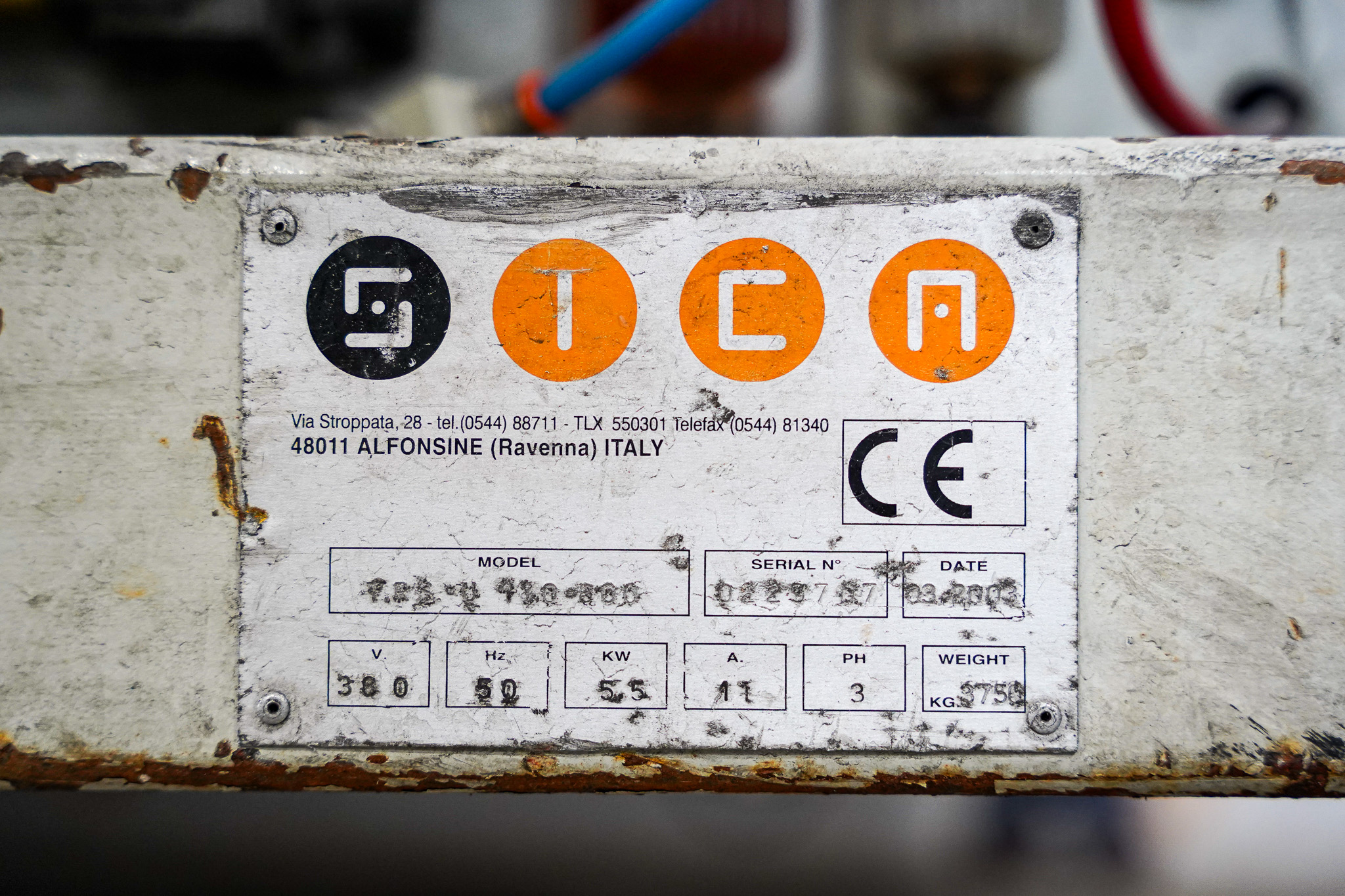 Plastima Used Machinery - Downsteam Plastic Extrusion SICA TRS-U 110-800 2003 Type Serie nr Brand Plate