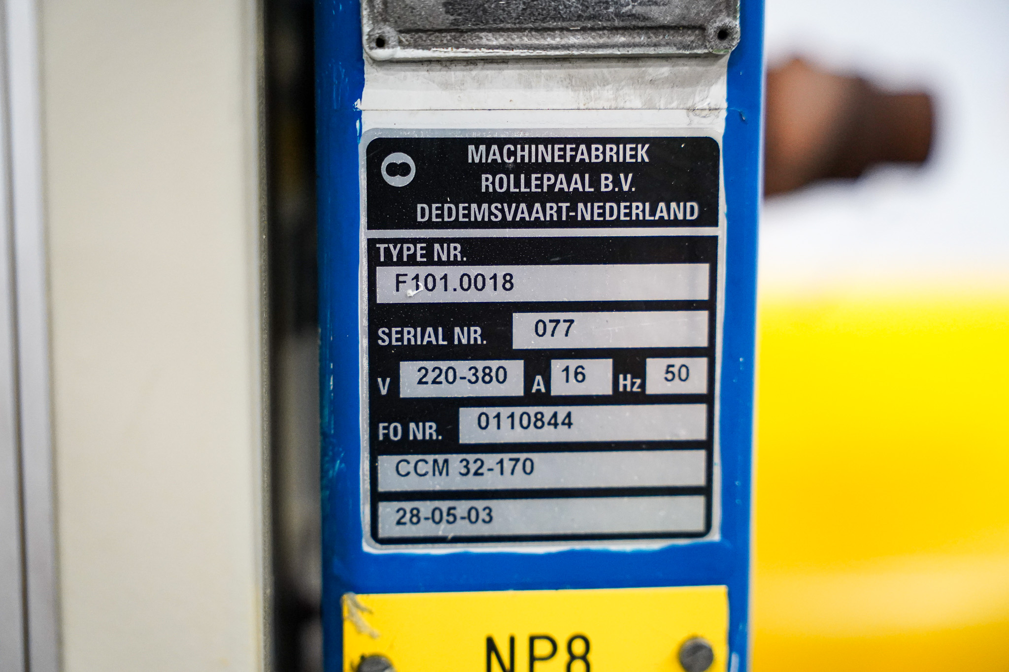 Plastima Used Machinery - Downsteam Plastic Extrusion Rollepaal CCM 32-170 2008 Type nr Serie nr Brand plate