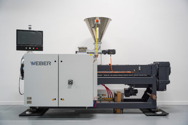 Plastima Used Machinery - Plastic Extrusion Hans Weber DS 6-19 18 kW Double Screw 2004 Front