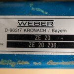 Plastic Extrusion Hans Weber ZE 20 20mm 1999 Plastima Used Machinery Type Plate