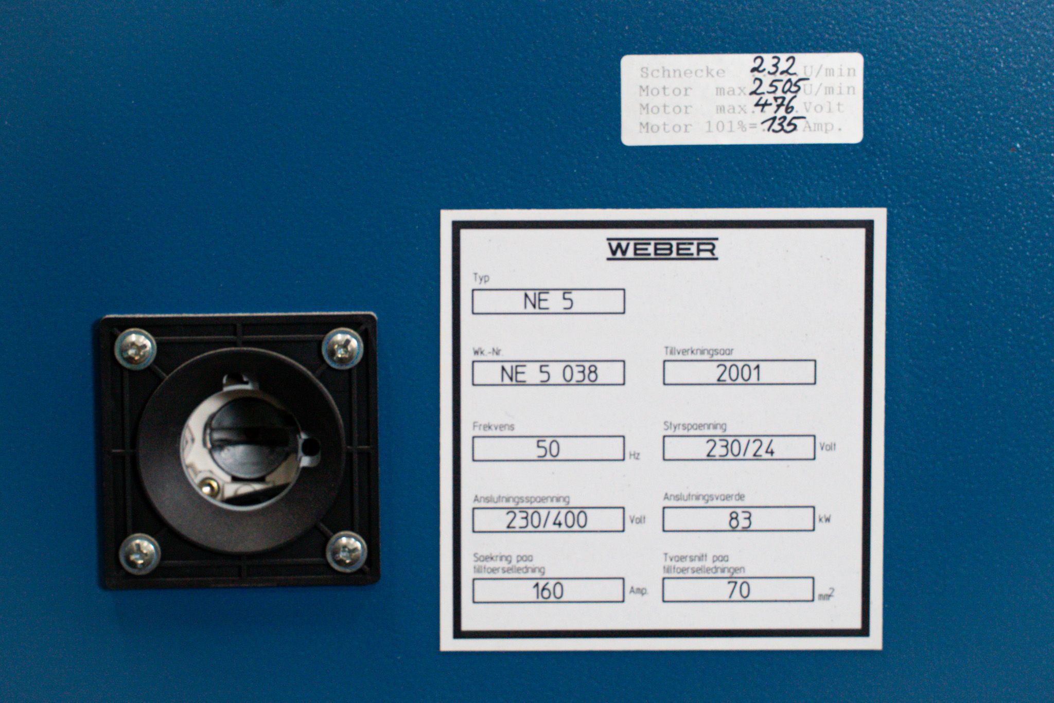 plastic extrusion hans weber ne 5 038 2001 22